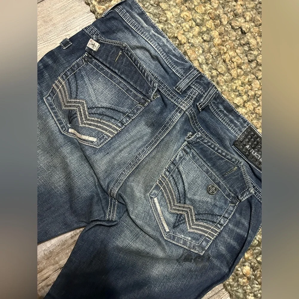 Affliction Black Premium Blake Relaxed straight Distressed Jeans Dark wash